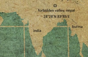 Map of forbidden valley, Nepal